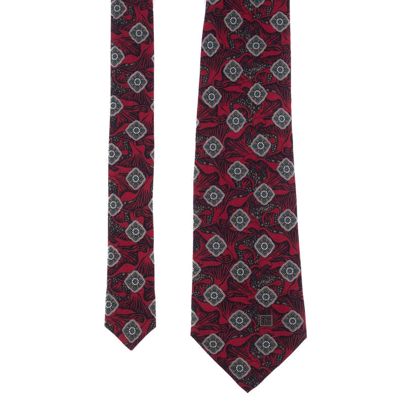 Pierre Balmain Red with Blue and Beige Pattern Tie