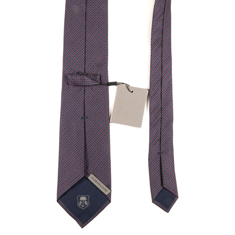 Burgundy Medallion Silk Tie Corneliani