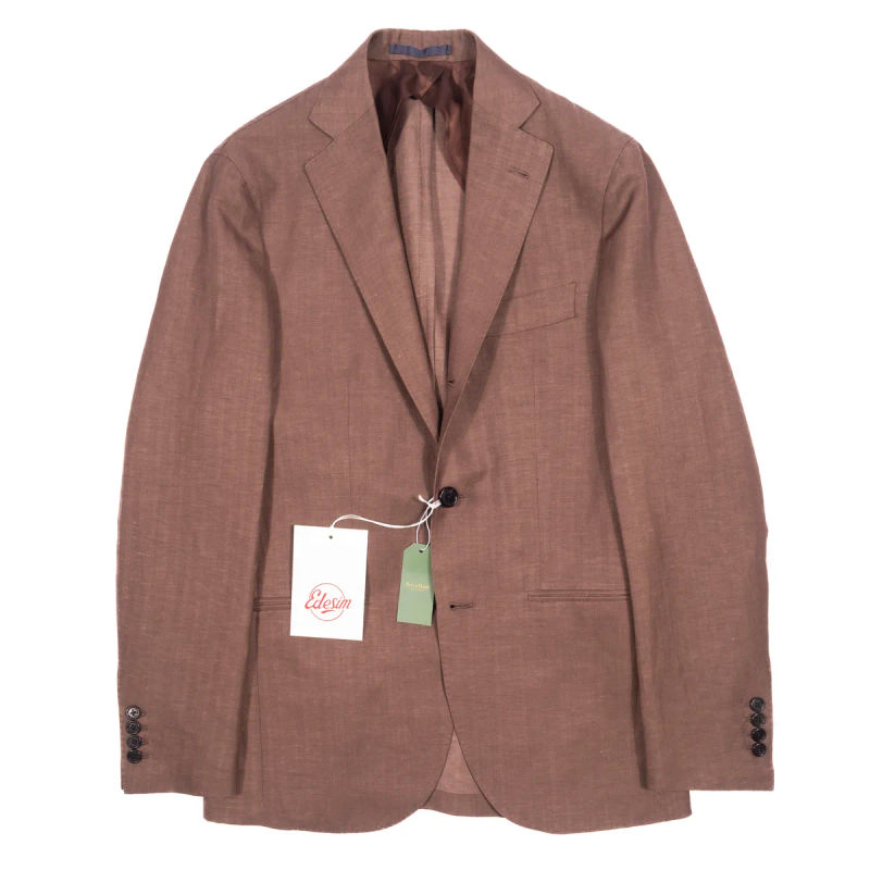 Neapolitan Hand Tailored Brown Herringbone Sport Coat Sz 48