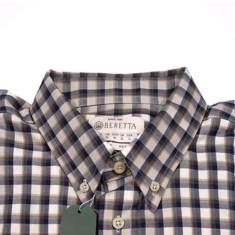 Grey, Green, and Brown Check Buttondown Shirt