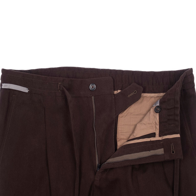Dark Brown Drawstring Casual Trouser