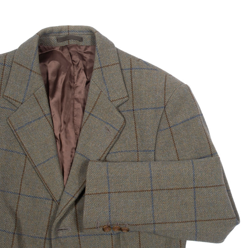 Hackett Green Windowpane Wool Sport Coat