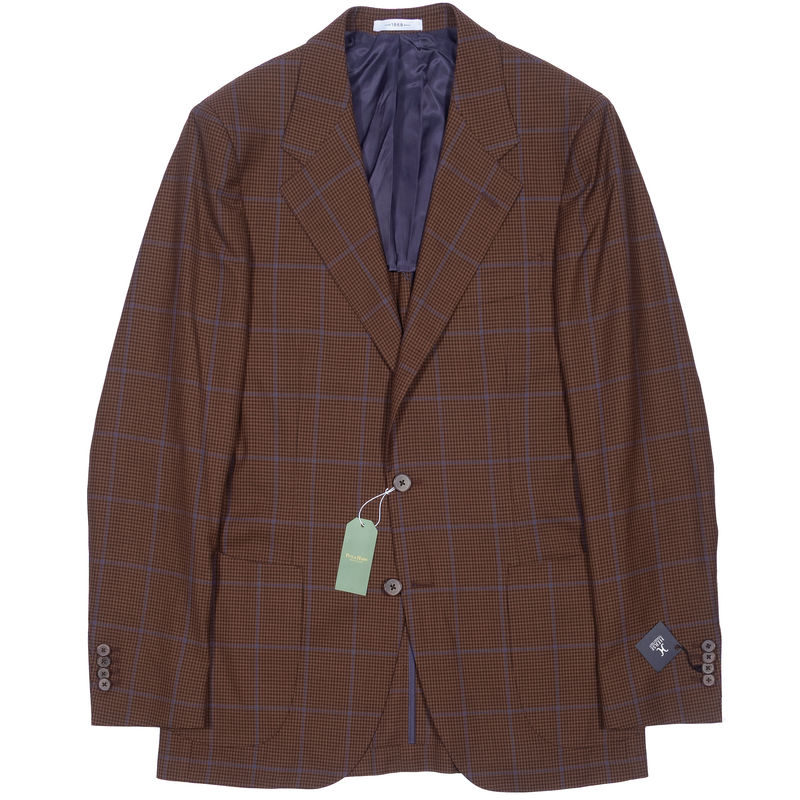 Herse Brown and Blue Check Sport Coat, 50L