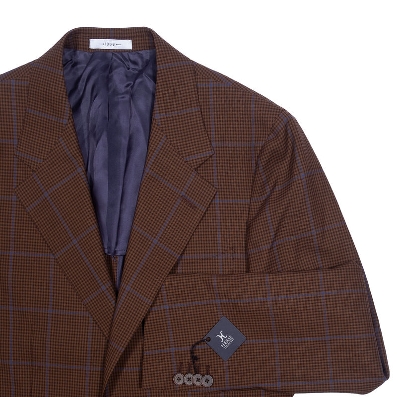 Herse Brown and Blue Check Sport Coat, 50L