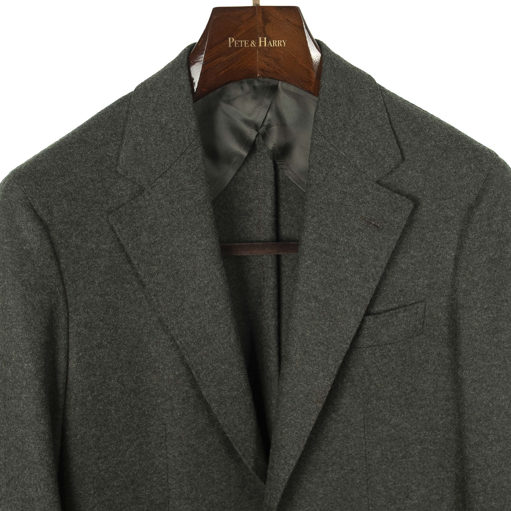 Neapolitan Hand Tailored Green Drapers Flannel Sport Coat 50