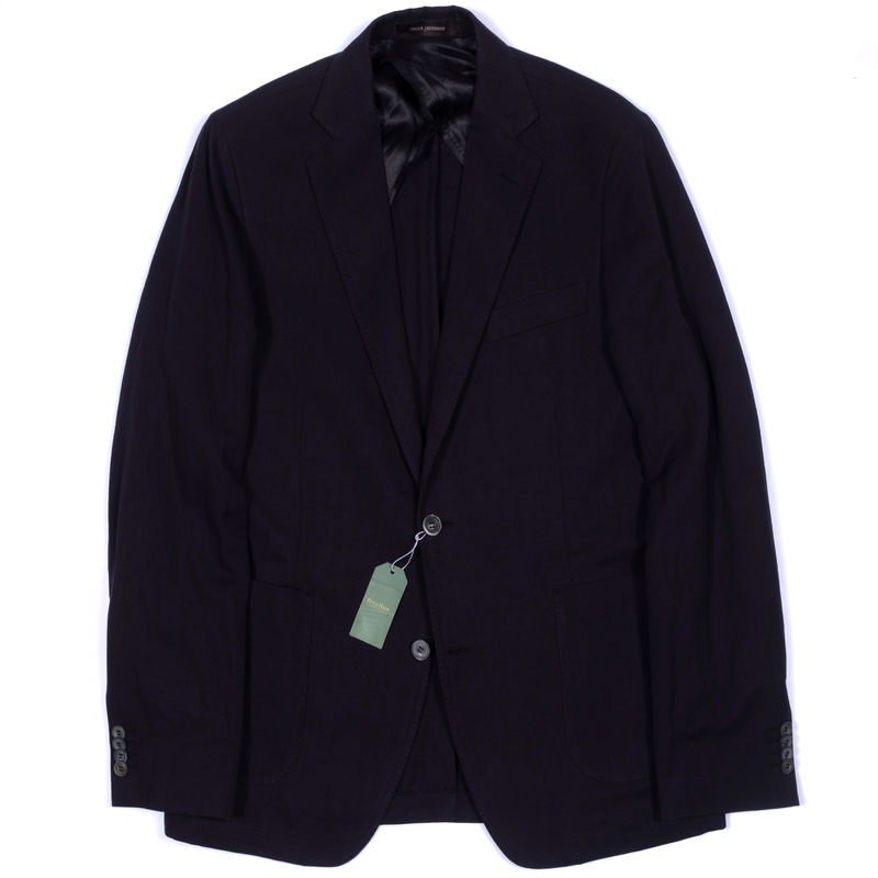 Oscar Jacobson Navy Cotton/Linen Sport Coat Sz 52