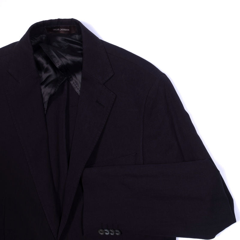 Oscar Jacobson Navy Cotton/Linen Sport Coat Sz 52