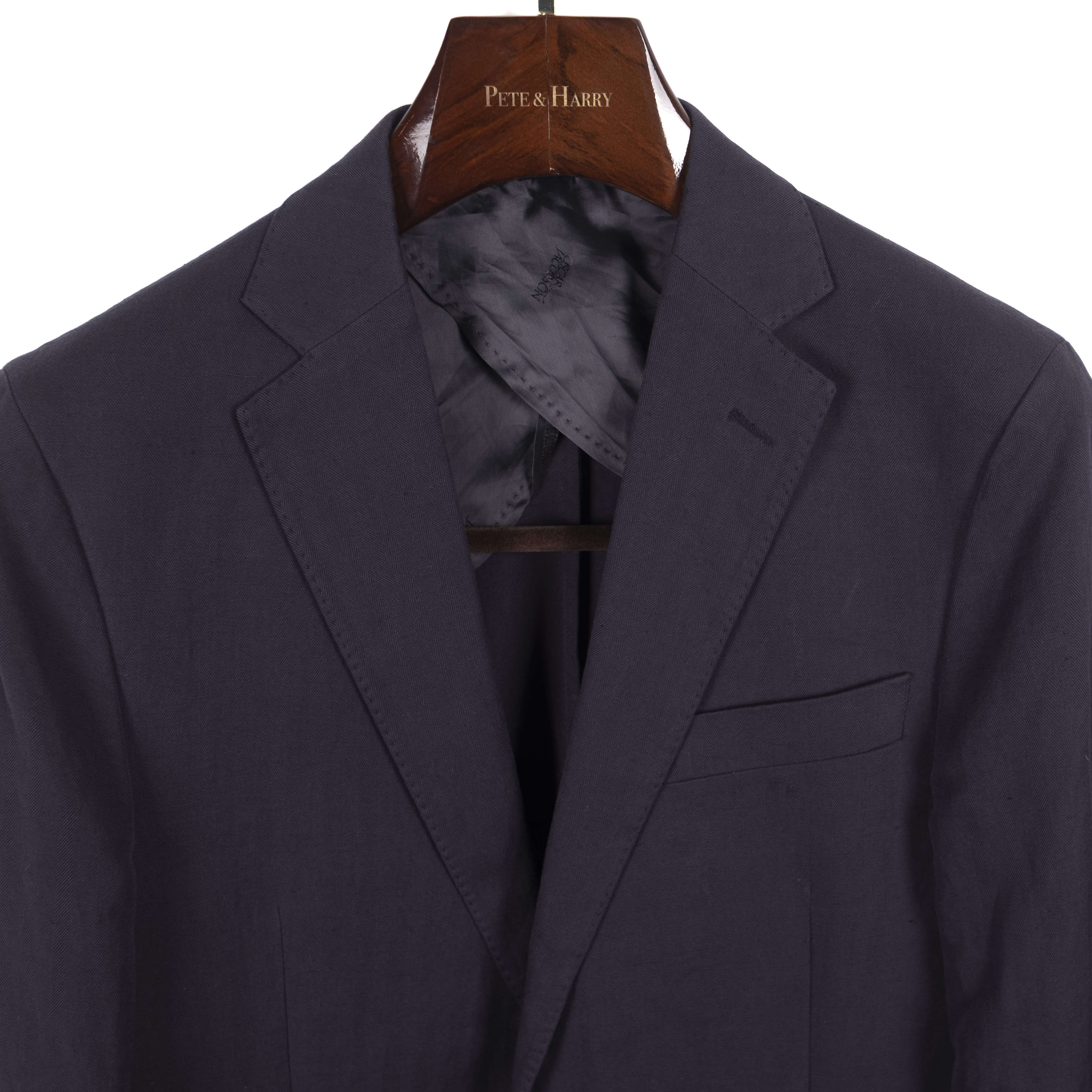 Oscar Jacobson Navy Cotton/Linen Sport Coat Sz 52