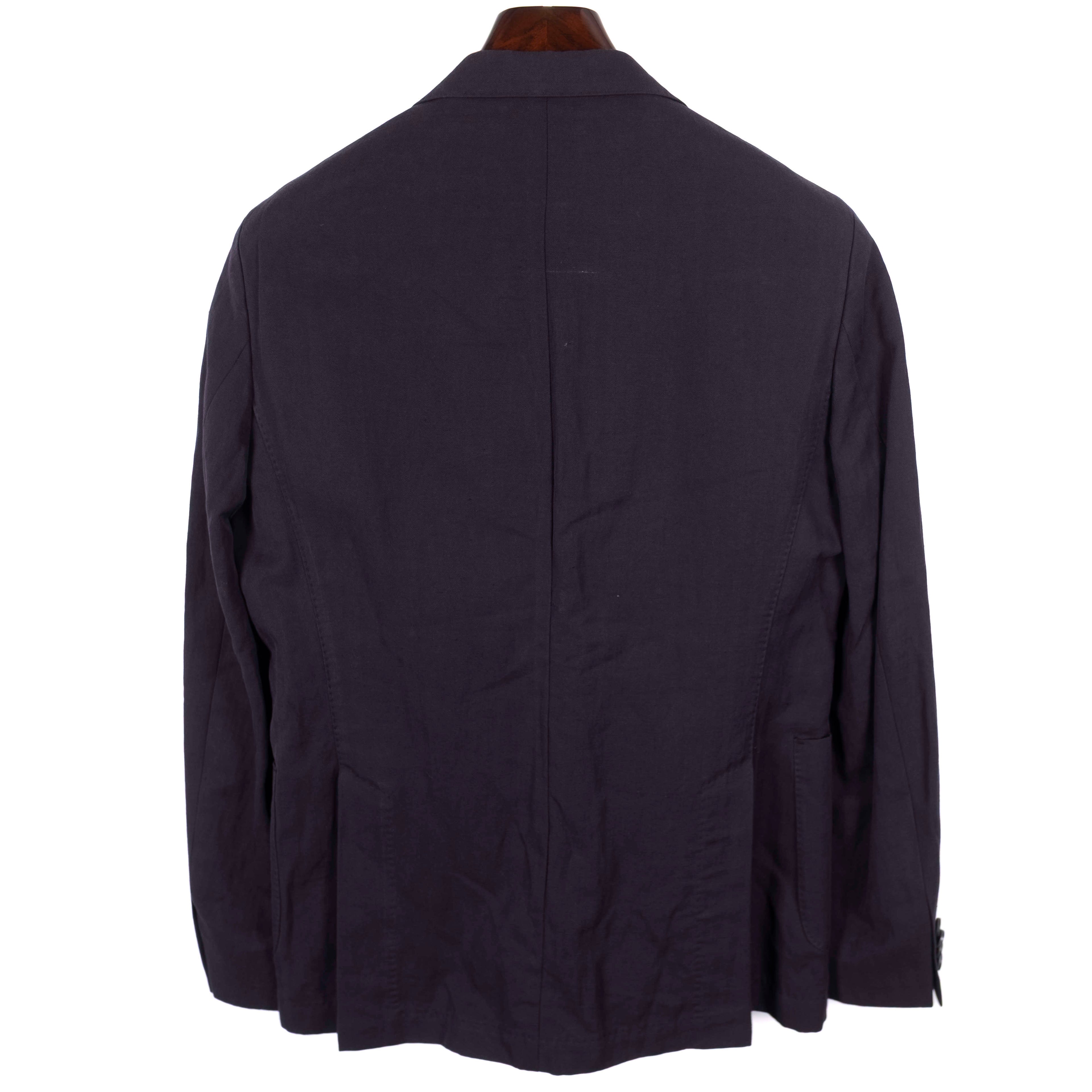 Oscar Jacobson Navy Cotton/Linen Sport Coat Sz 52