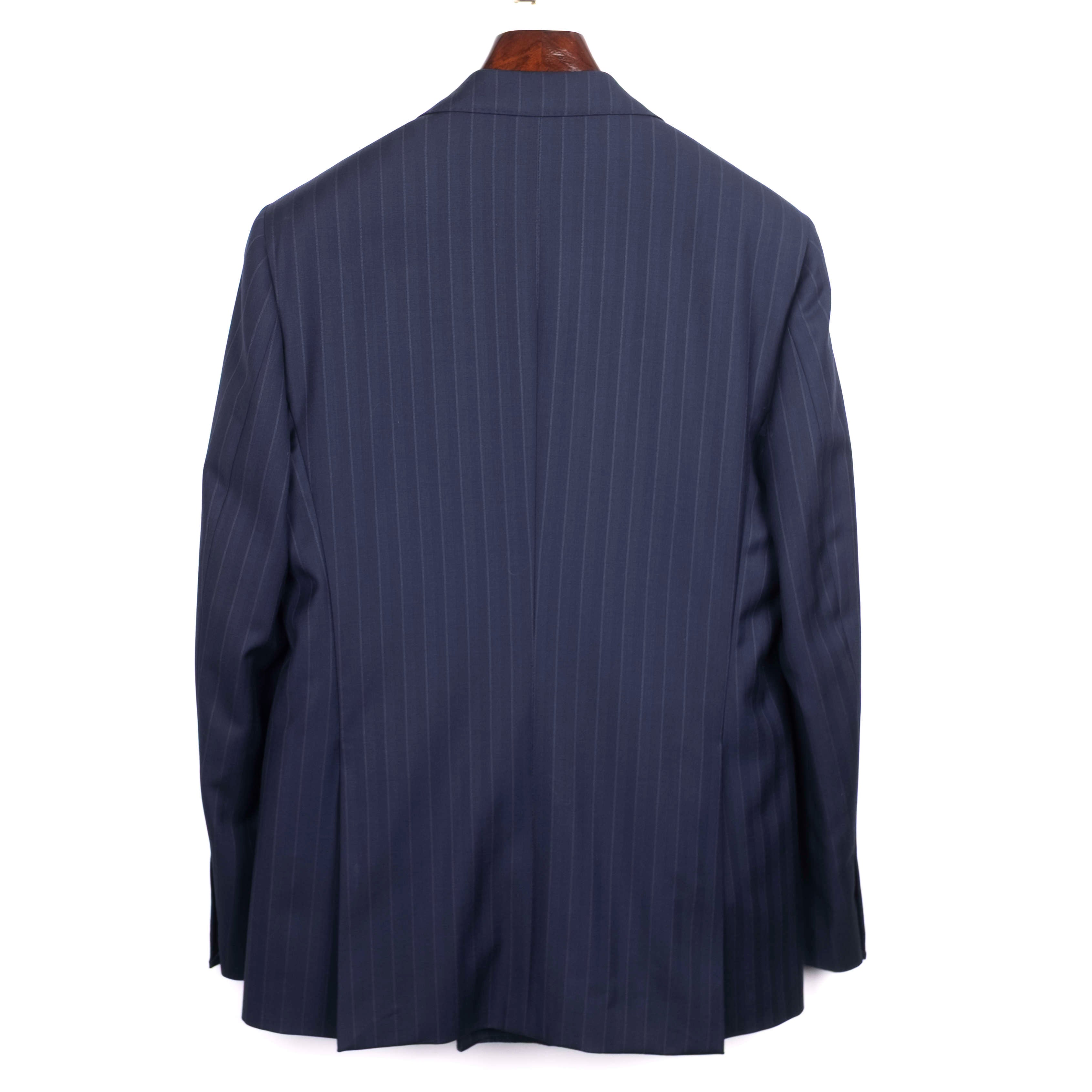 Neapolitan Hand Tailored Navy Chalk Striped Suit Sz 48