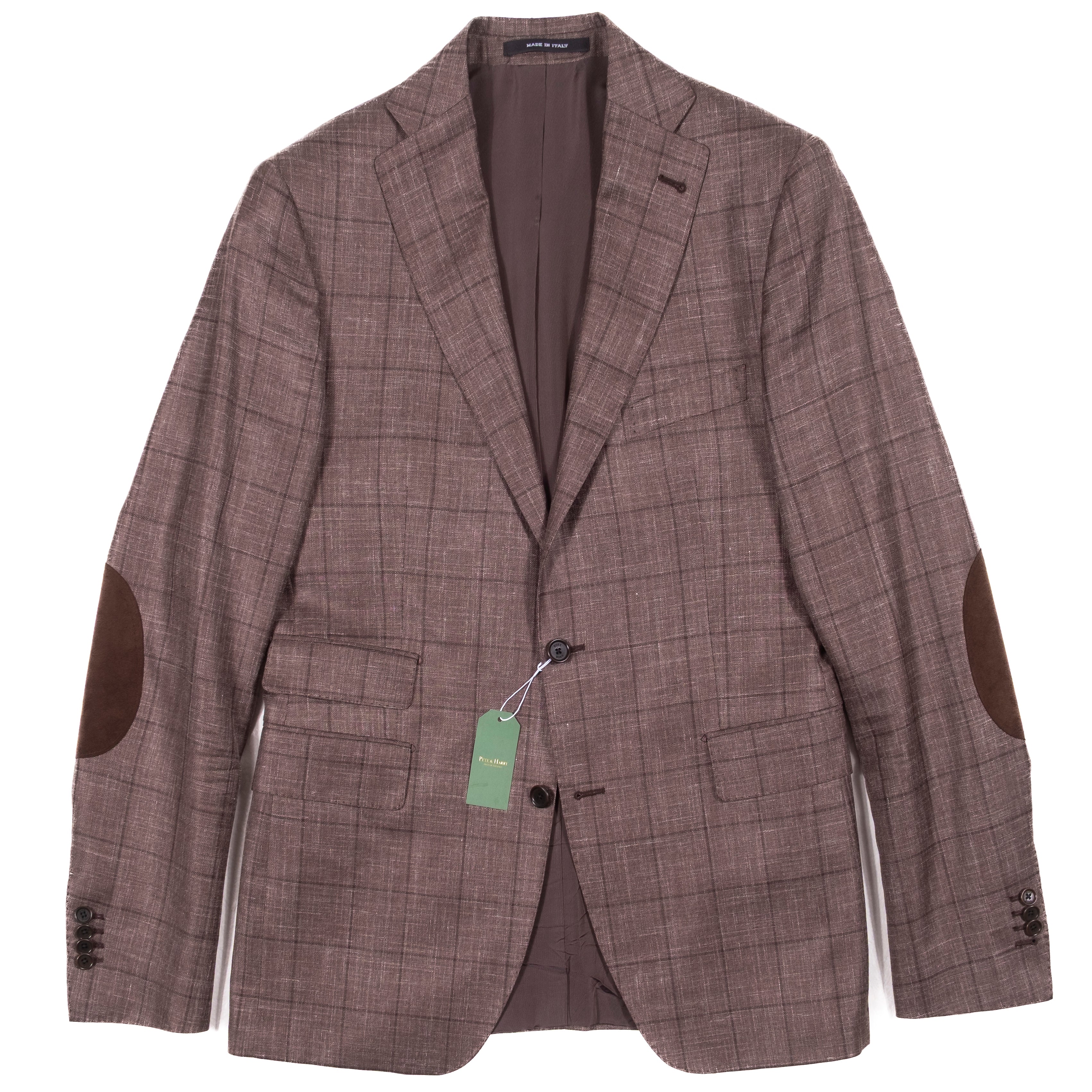 Rose & Born Light Brown with Checks Silk, Summer Wool, Linen Sport Coat