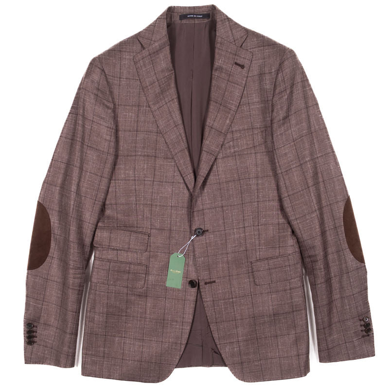 Rose & Born Light Brown with Checks Silk, Summer Wool, Linen Sport Coat