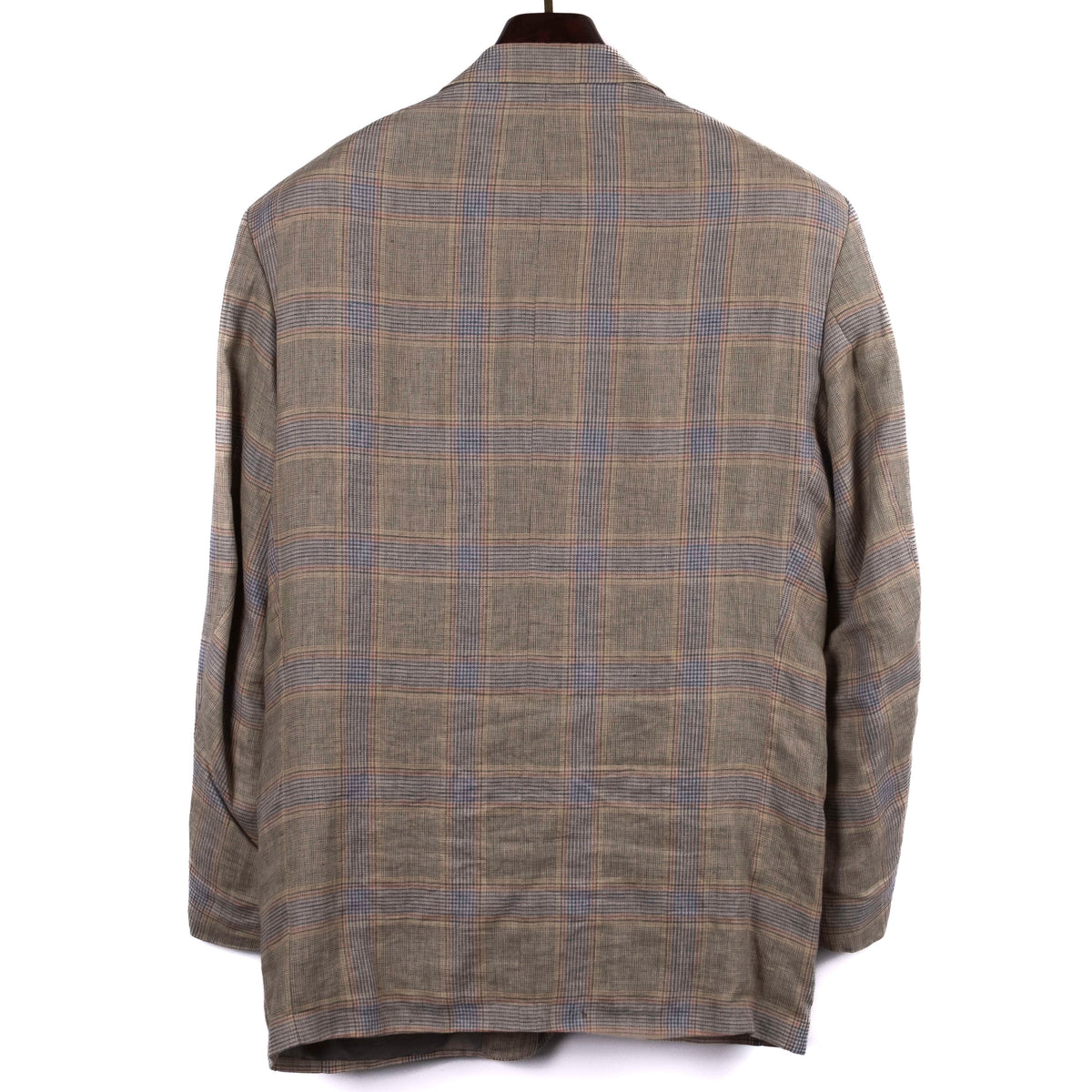 Beige Checked Linen Sport Coat