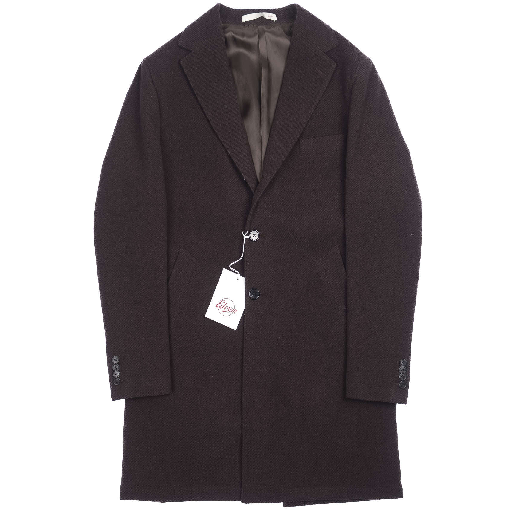 Neapolitan Hand Tailored Brown Wool Coat Sz 56