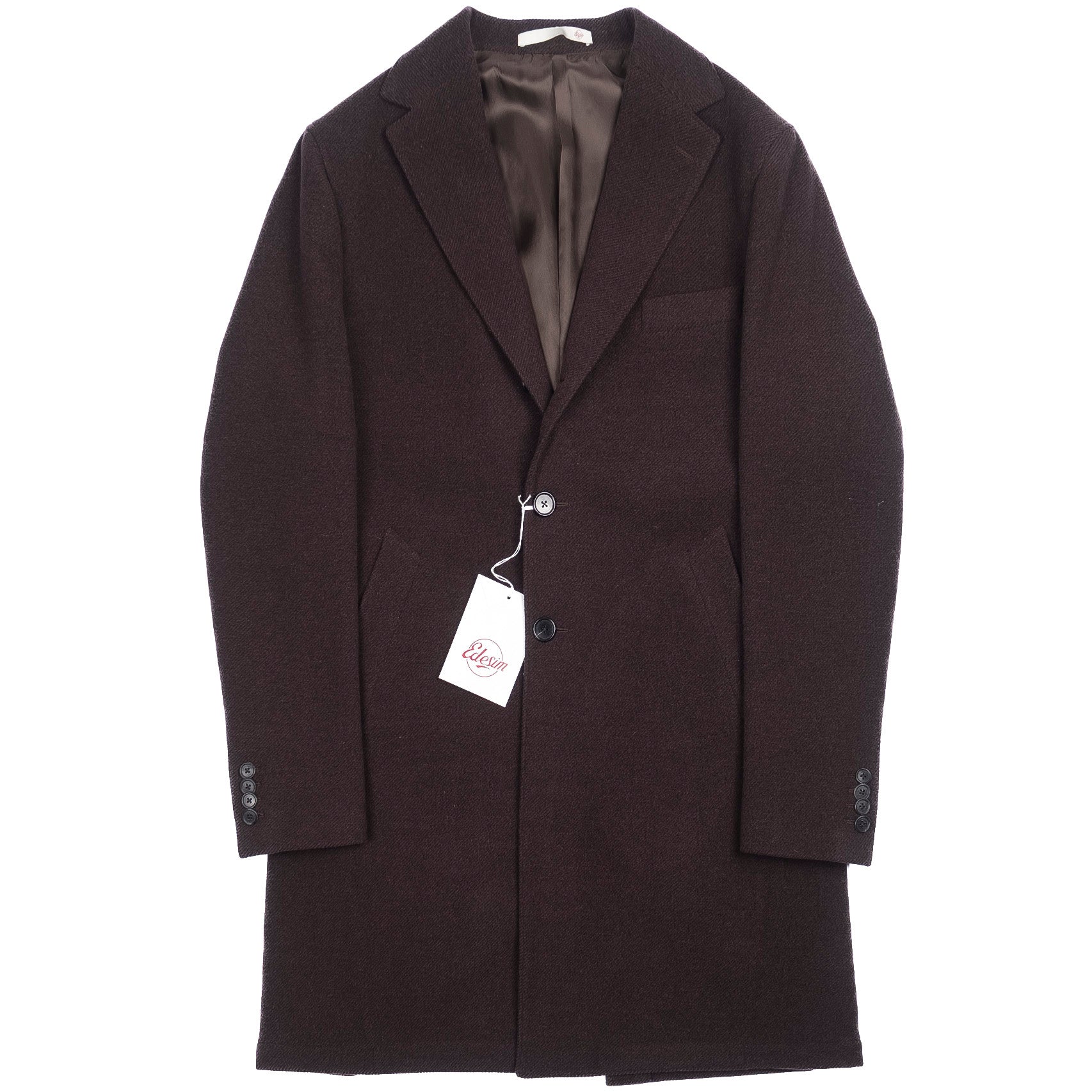 Neapolitan Hand Tailored Brown Wool Coat Sz 56