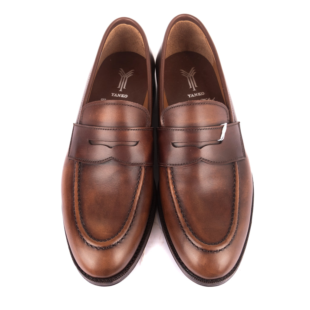 Box Calf Brown Penny Loafers