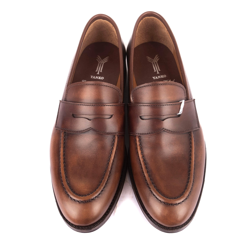 Box Calf Brown Penny Loafers