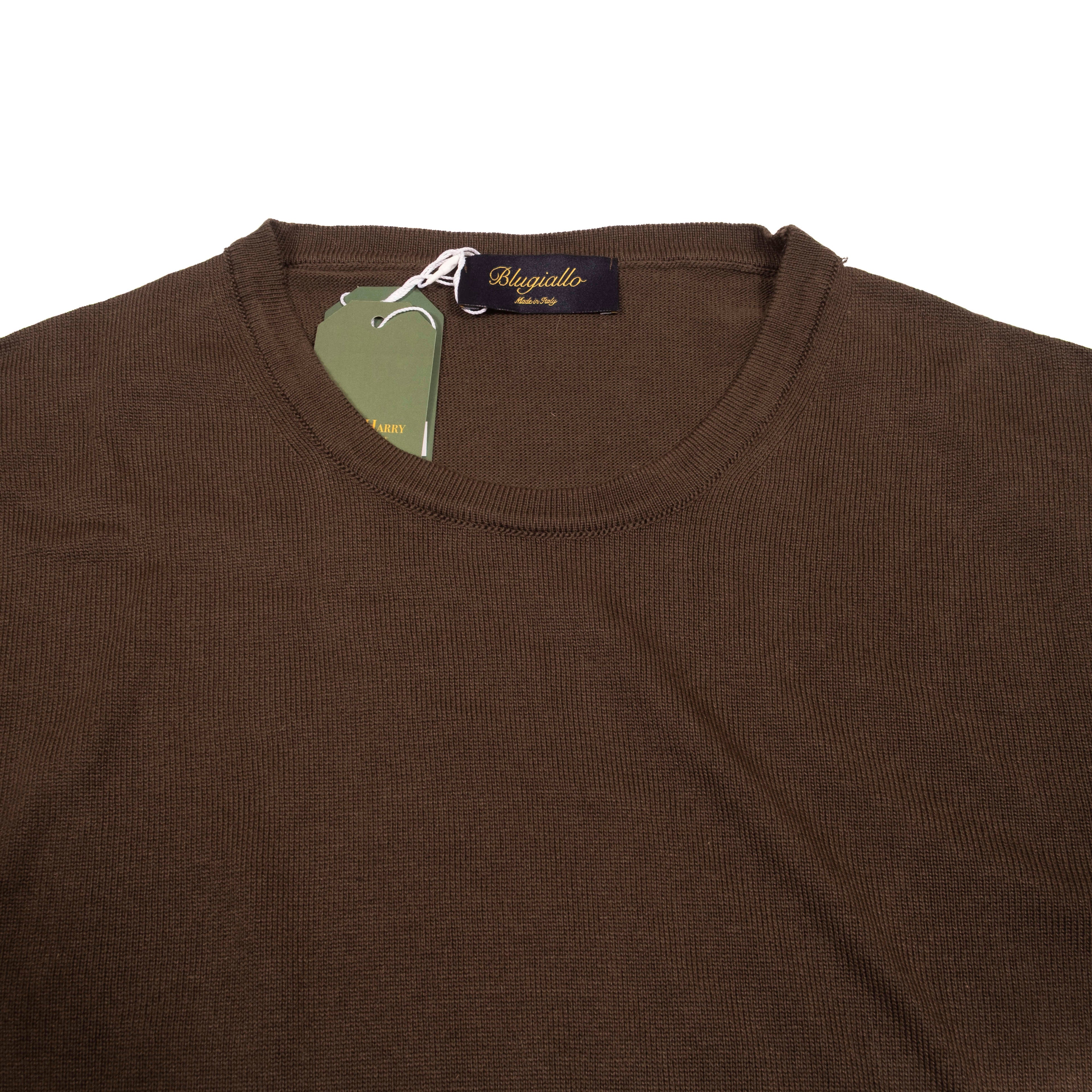 Blugiallo Olive Knit Silk Sweater