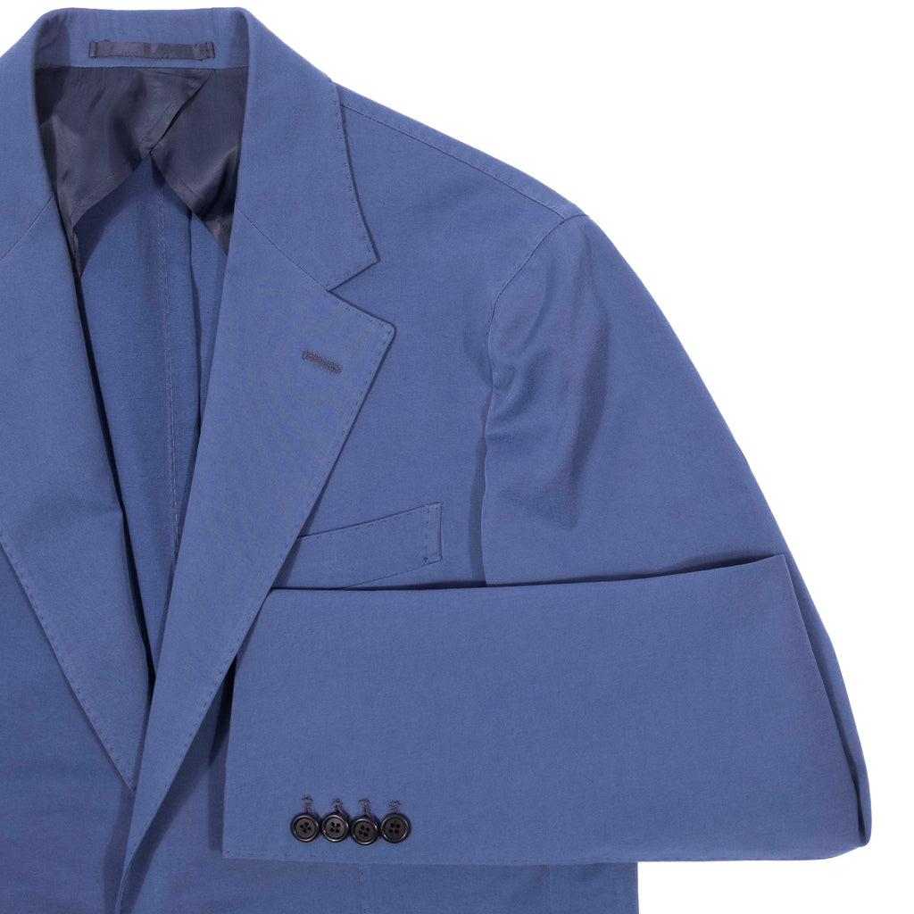 Neapolitan Hand Tailored Blue Cotton Sport Coat, Size 54