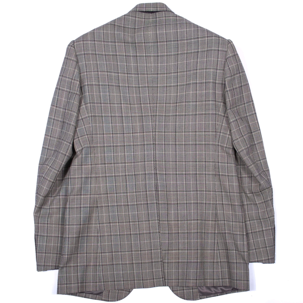 Neapolitan Hand Tailored Grey Checked Holland & Sherry Wool Sport Coat Sz 52