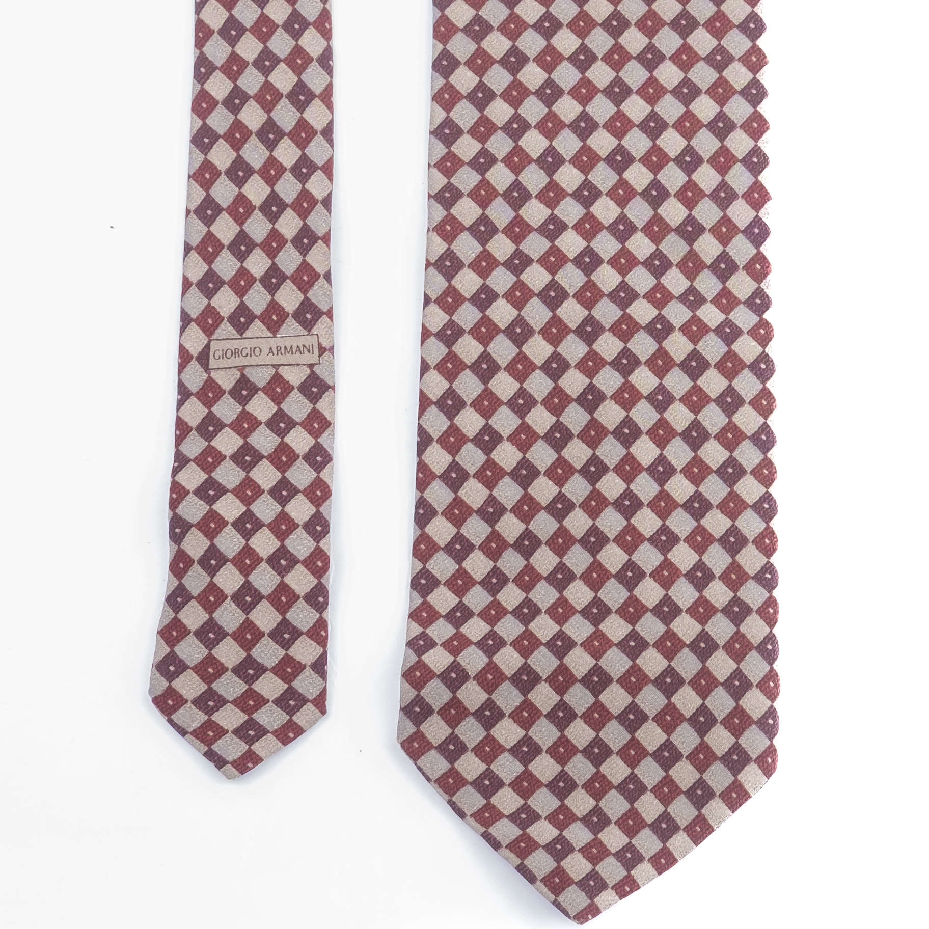 Grey and Red Square Tie