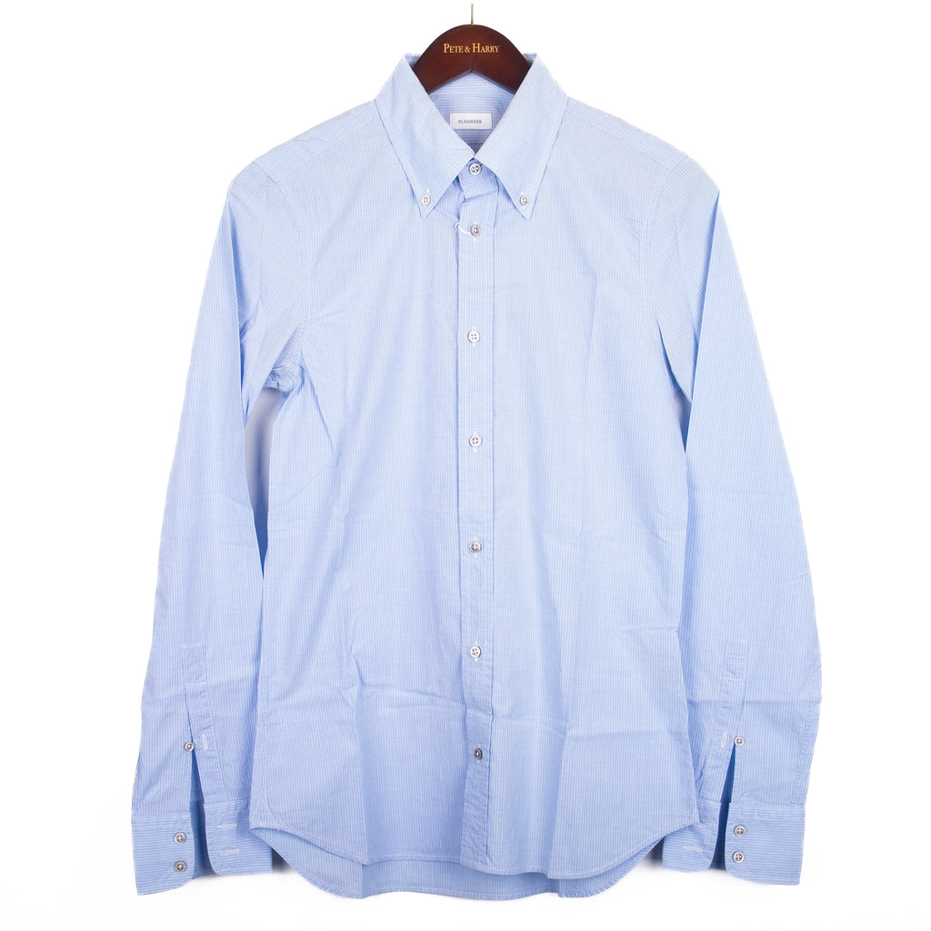 Blue and White Striped Buttondown Shirt