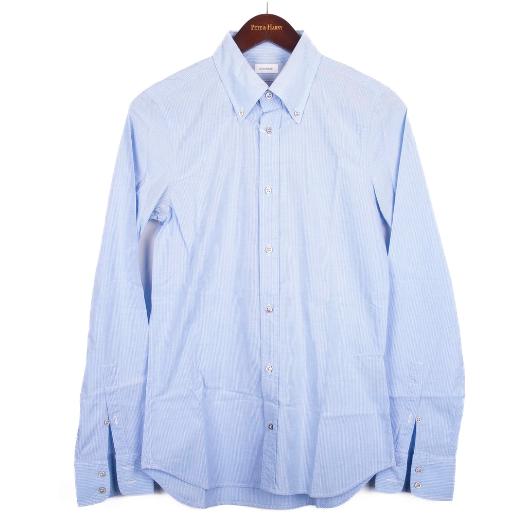 Blue and White Striped Buttondown Shirt