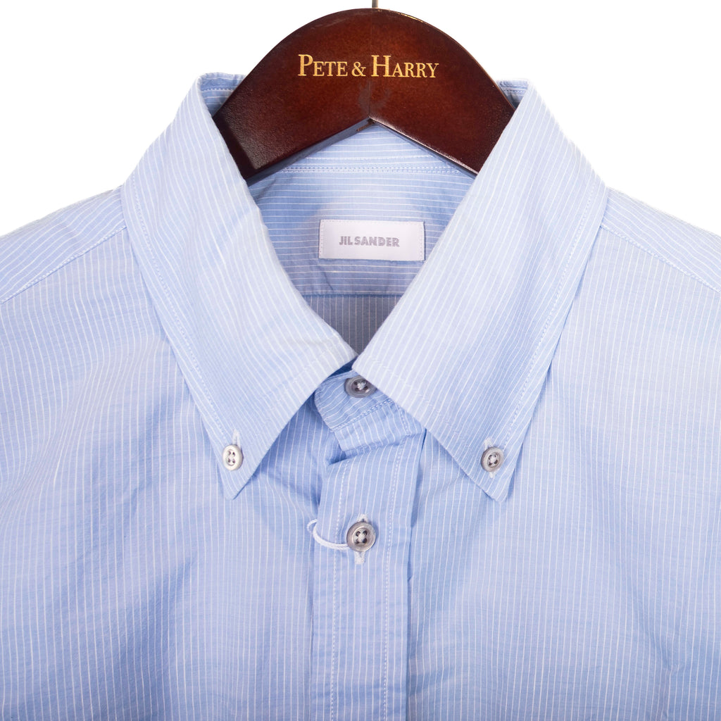 Blue and White Striped Buttondown Shirt