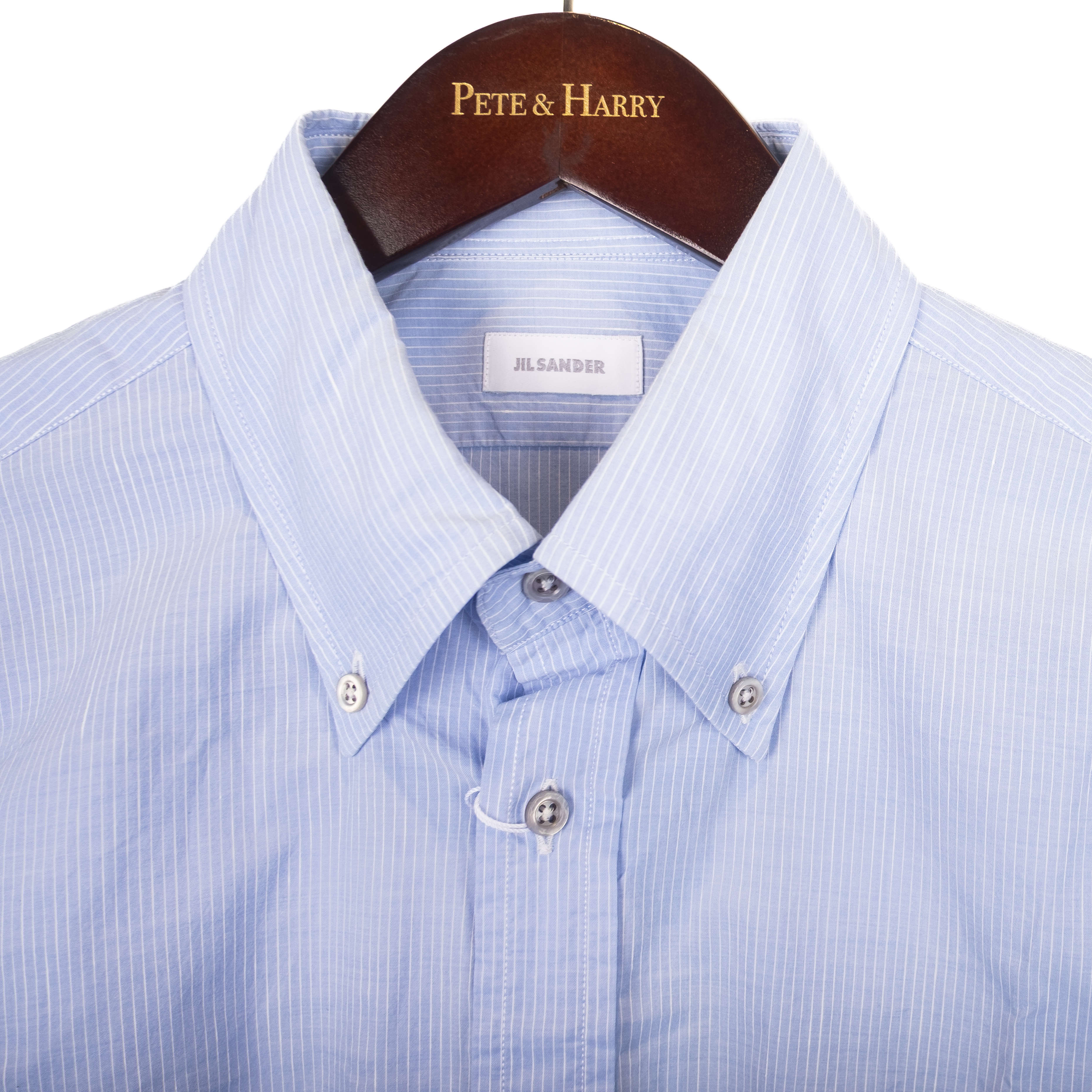 Blue and White Striped Buttondown Shirt