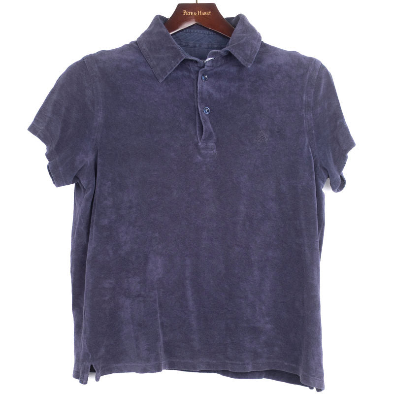 Terry Cloth Navy Short Sleeve Shirt