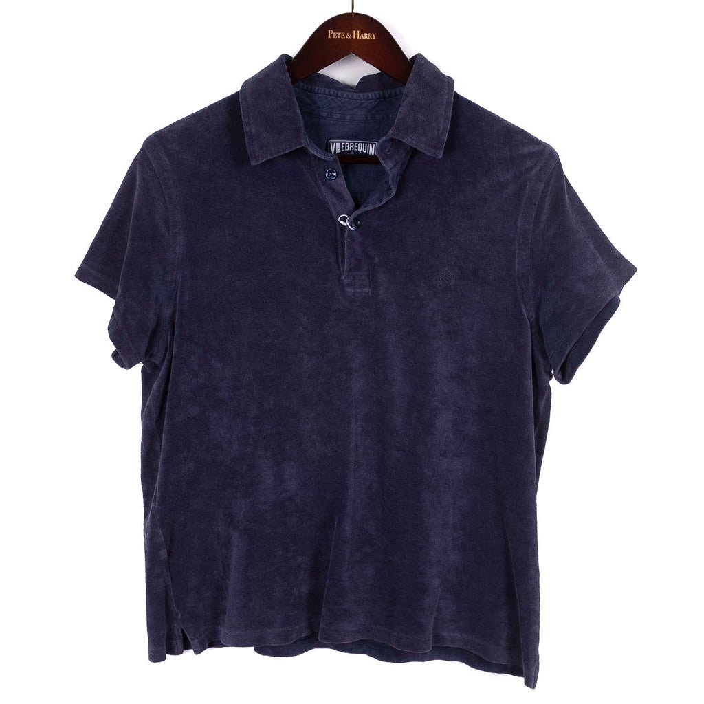 Terry Cloth Navy Short Sleeve Shirt