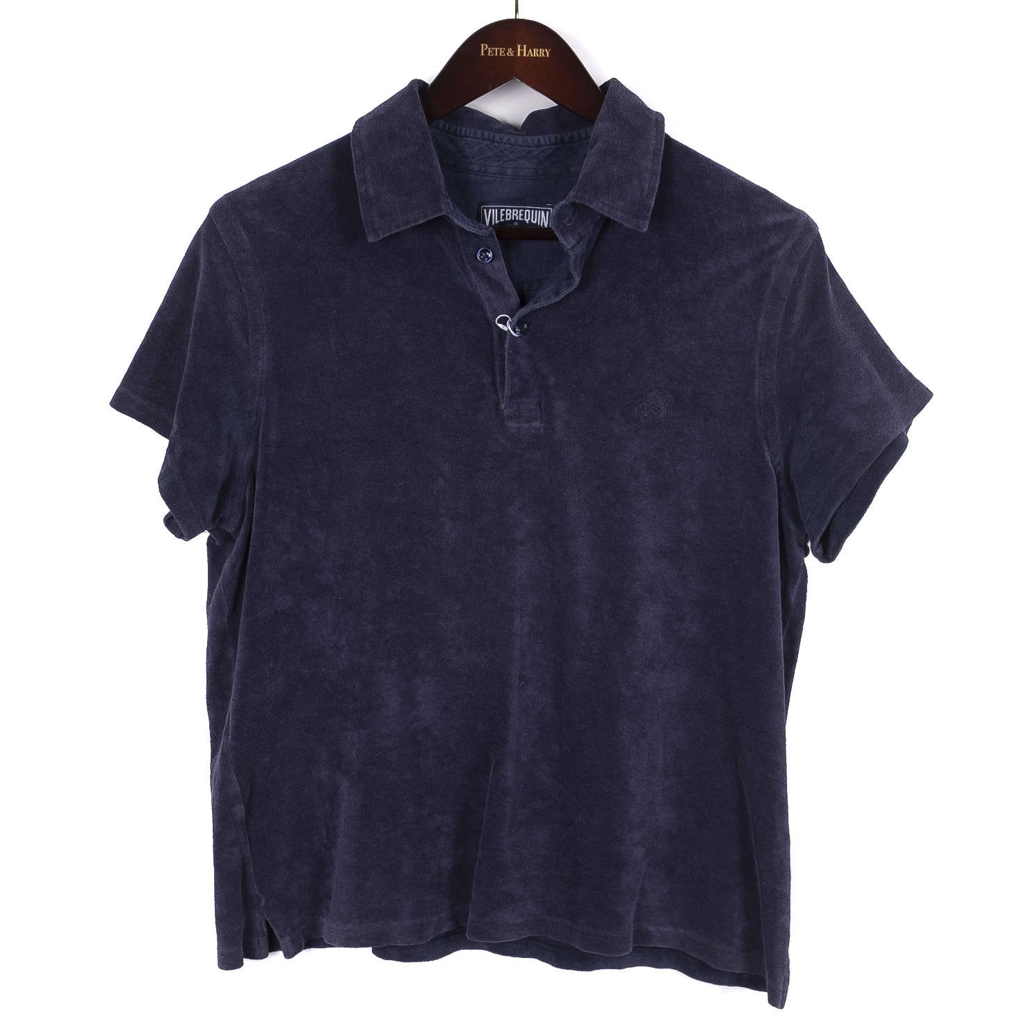 Terry Cloth Navy Short Sleeve Shirt