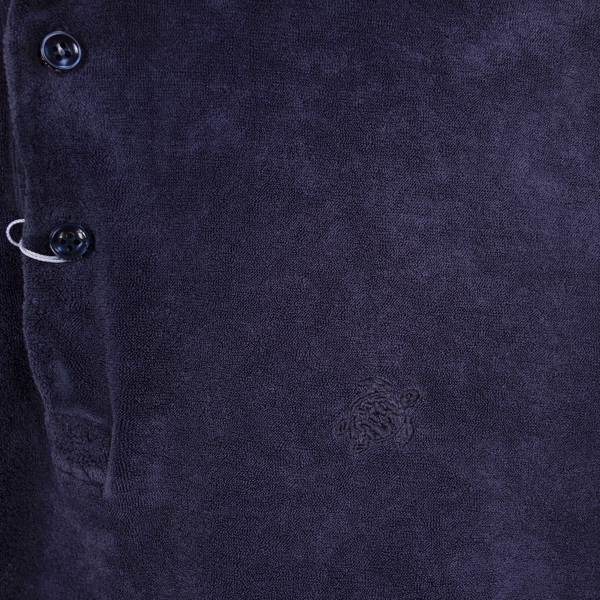 Terry Cloth Navy Short Sleeve Shirt