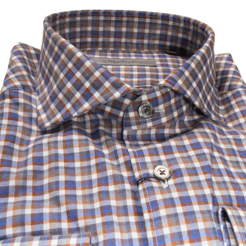 Brown and Blue Check Shirt 41