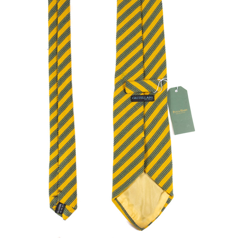 Bigi per Castellani Green with Yellow Stripes Tie
