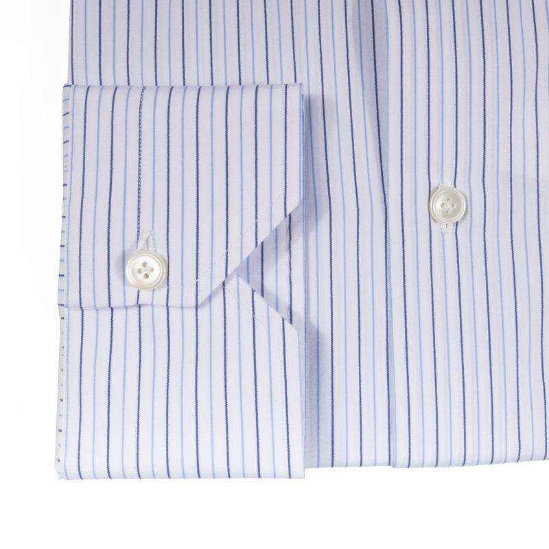 White with Blue Stripes Business Shirt 40