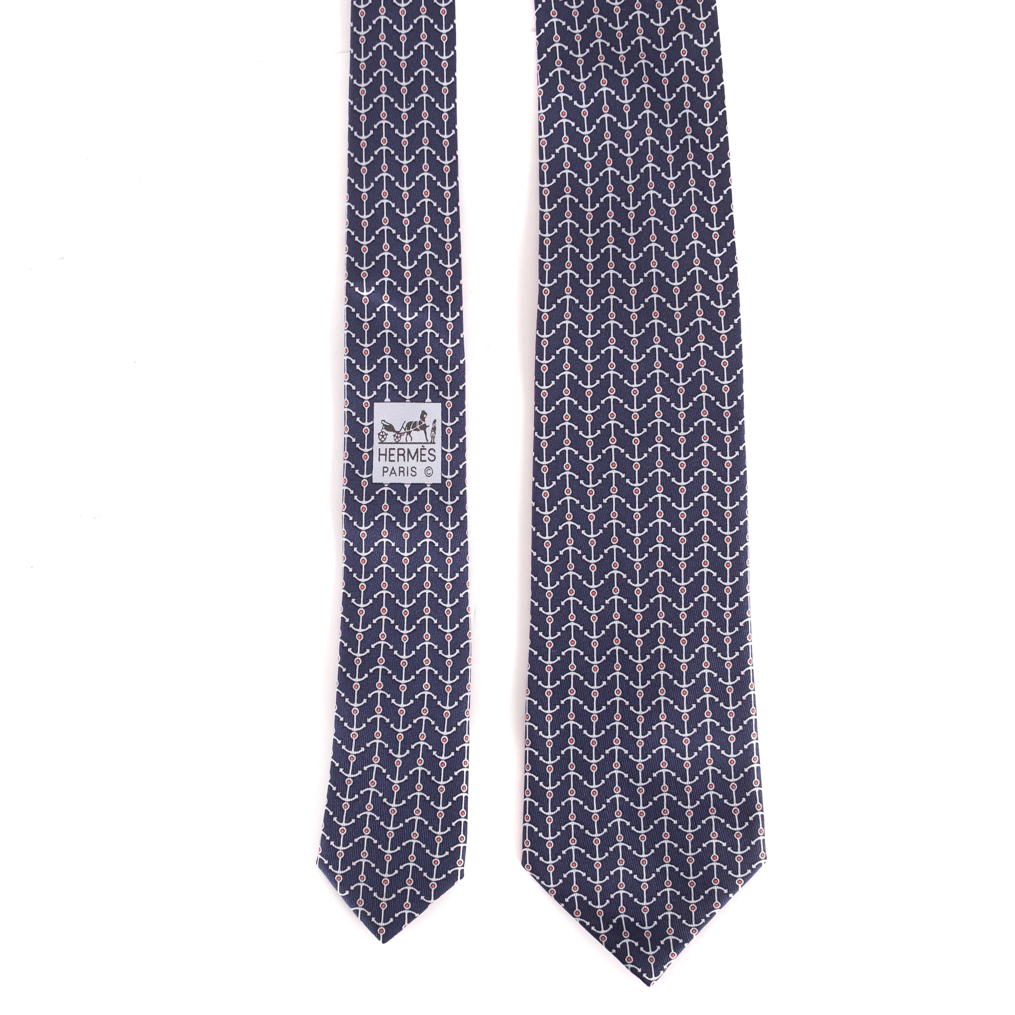 Navy Nautical Print Tie