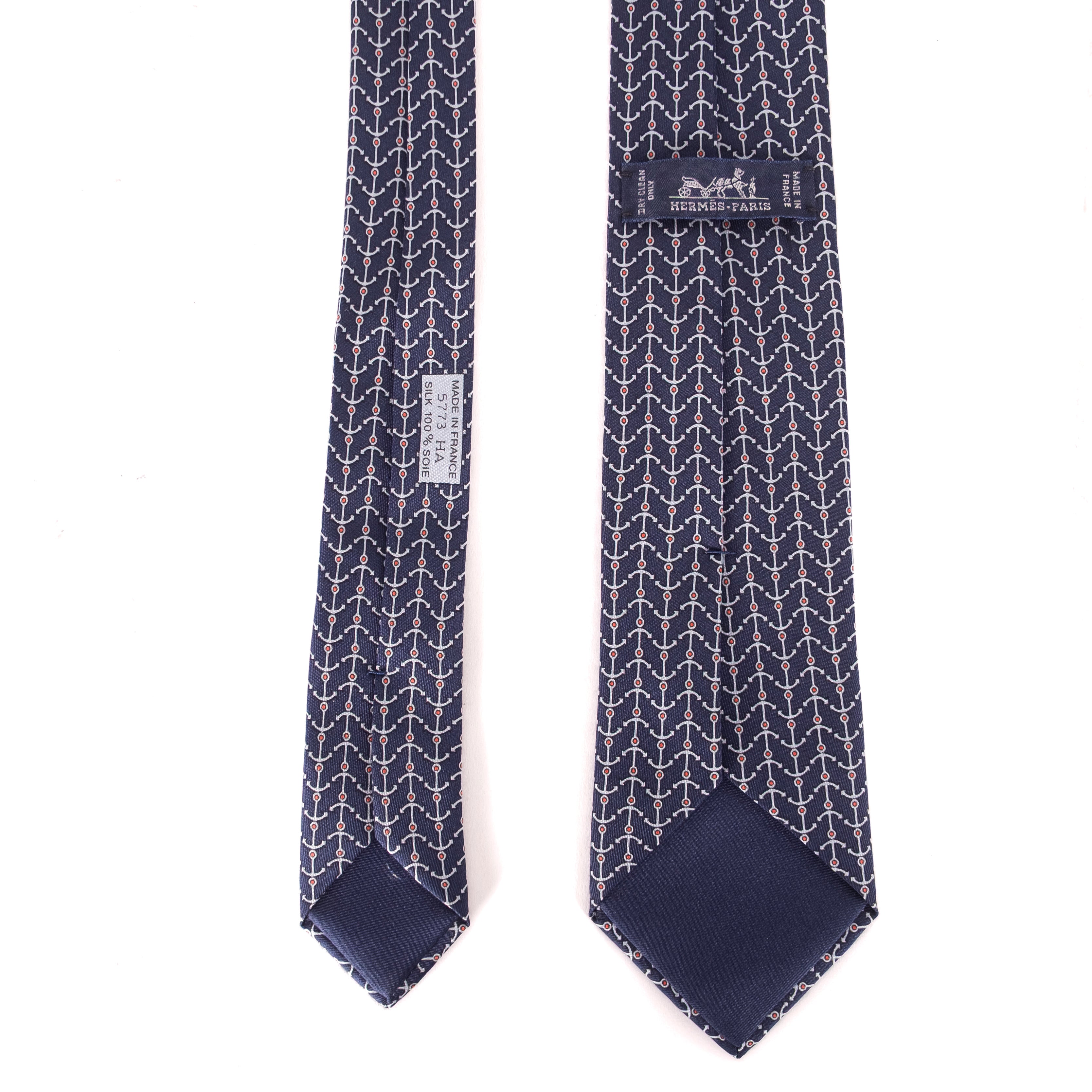 Navy Nautical Print Tie