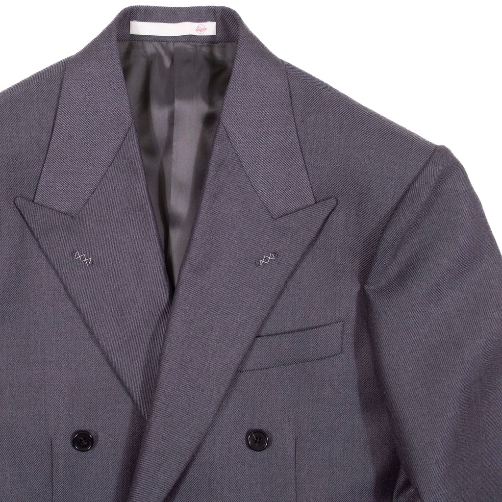 Neapolitan Hand Tailored Grey Double Breasted Cavalry Twill Sport Coat Sz 46