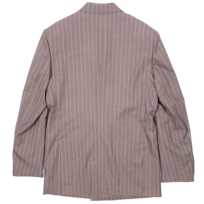 Est Retail Price 18 000 SEK - Eduardo de Simone Grey Chalk Striped Double Breasted Vitale Barberis Canonico Summer Suit Sz 50