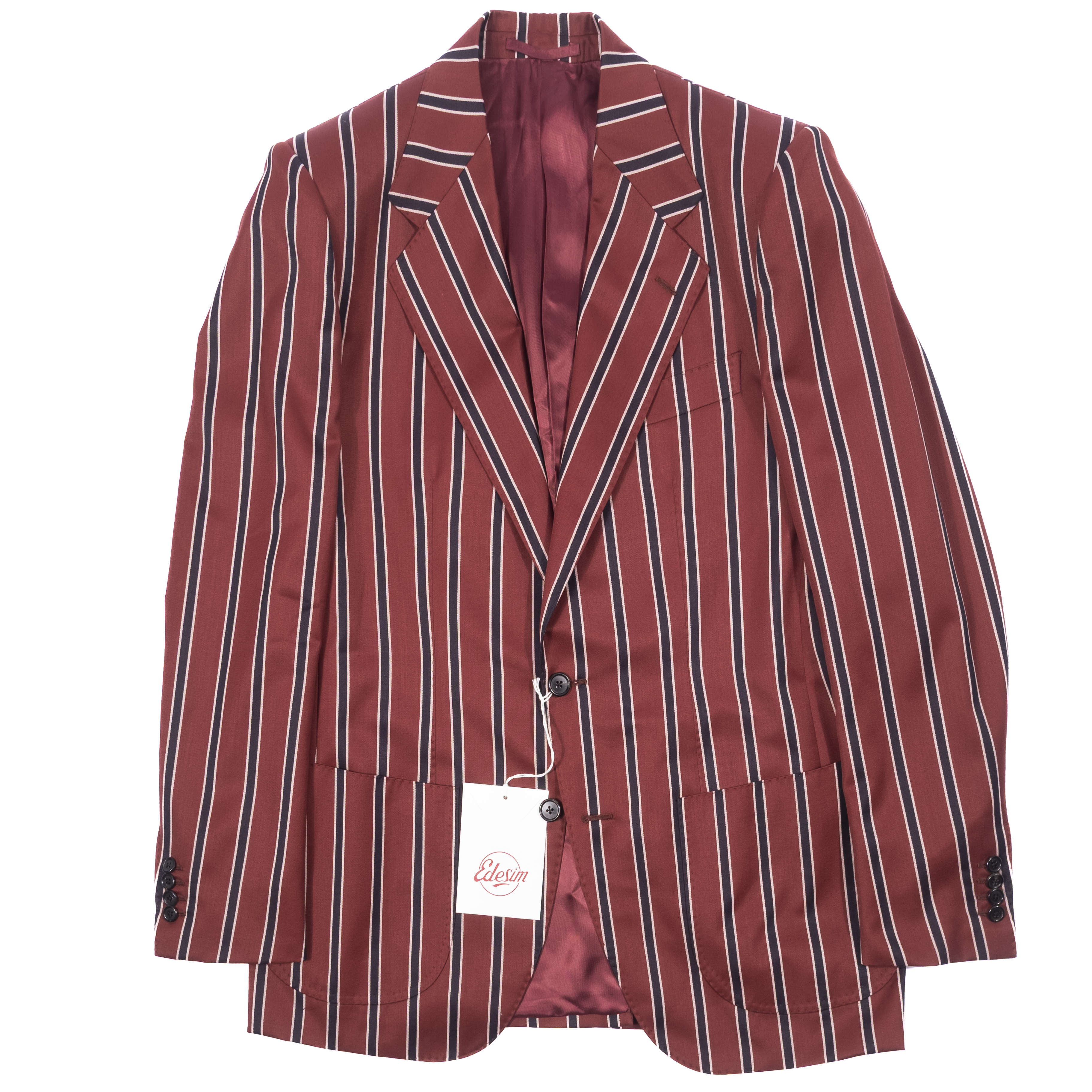 Neapolitan Hand Tailored Red, White and Navy Stripes Holland & Sherry Boating Blazer