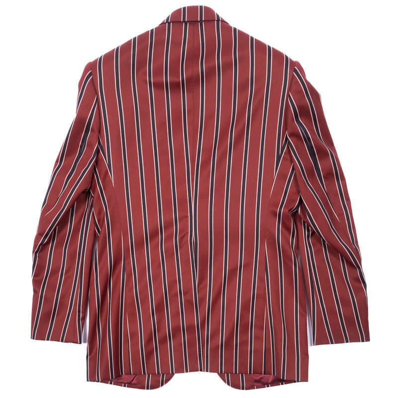 Neapolitan Hand Tailored Red, White and Navy Stripes Holland & Sherry Boating Blazer 50