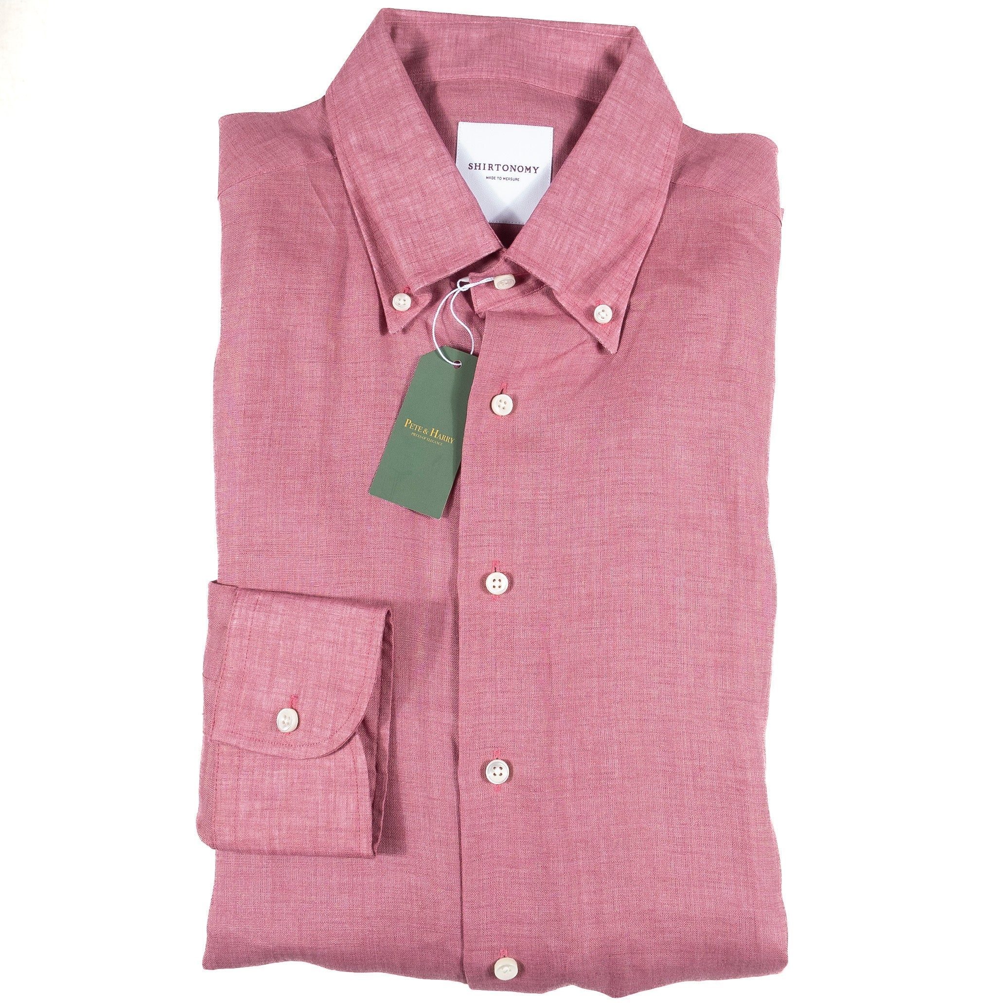 Pink Buttondown Linen Shirt Sz 44.5