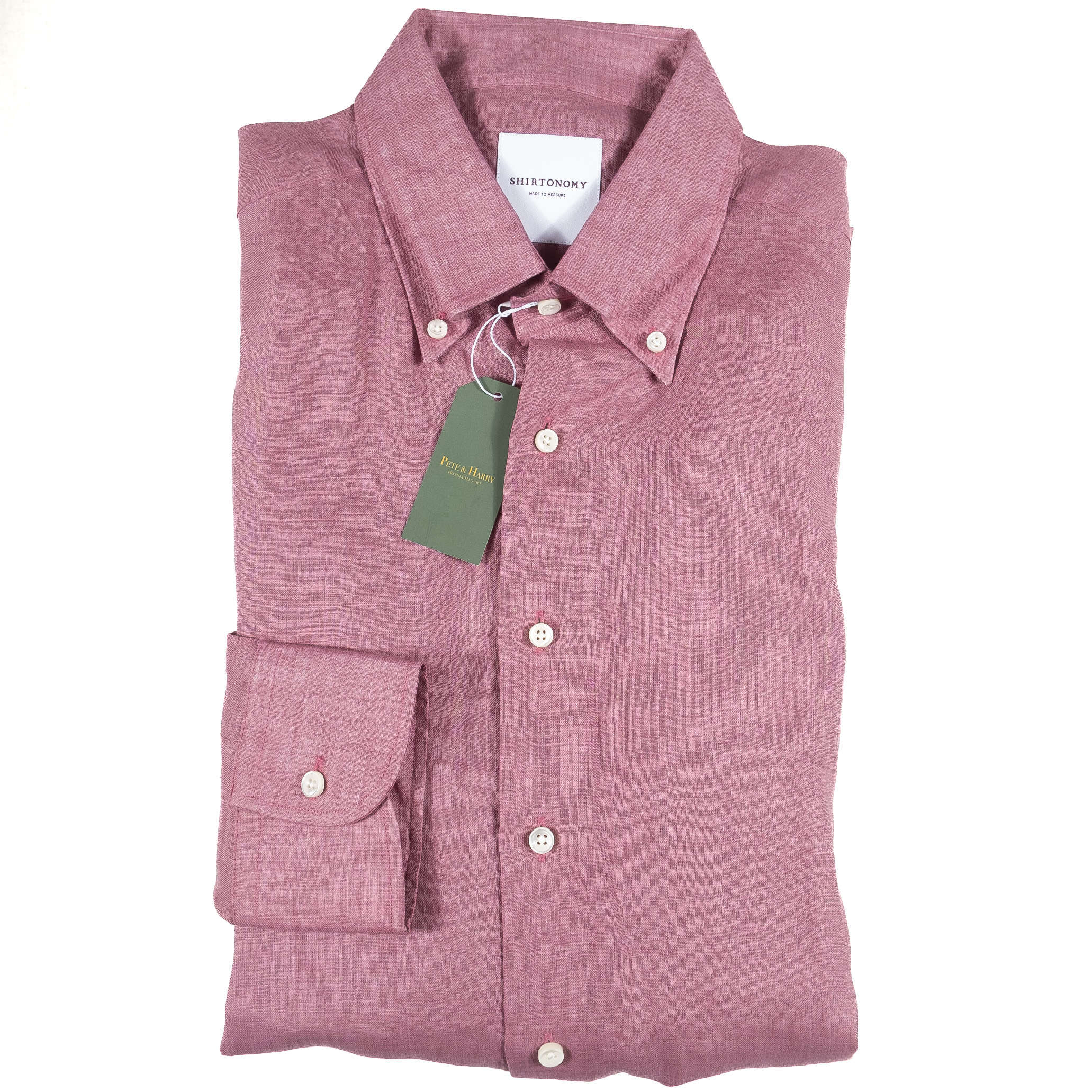 Pink Buttondown Linen Shirt Sz 44.5