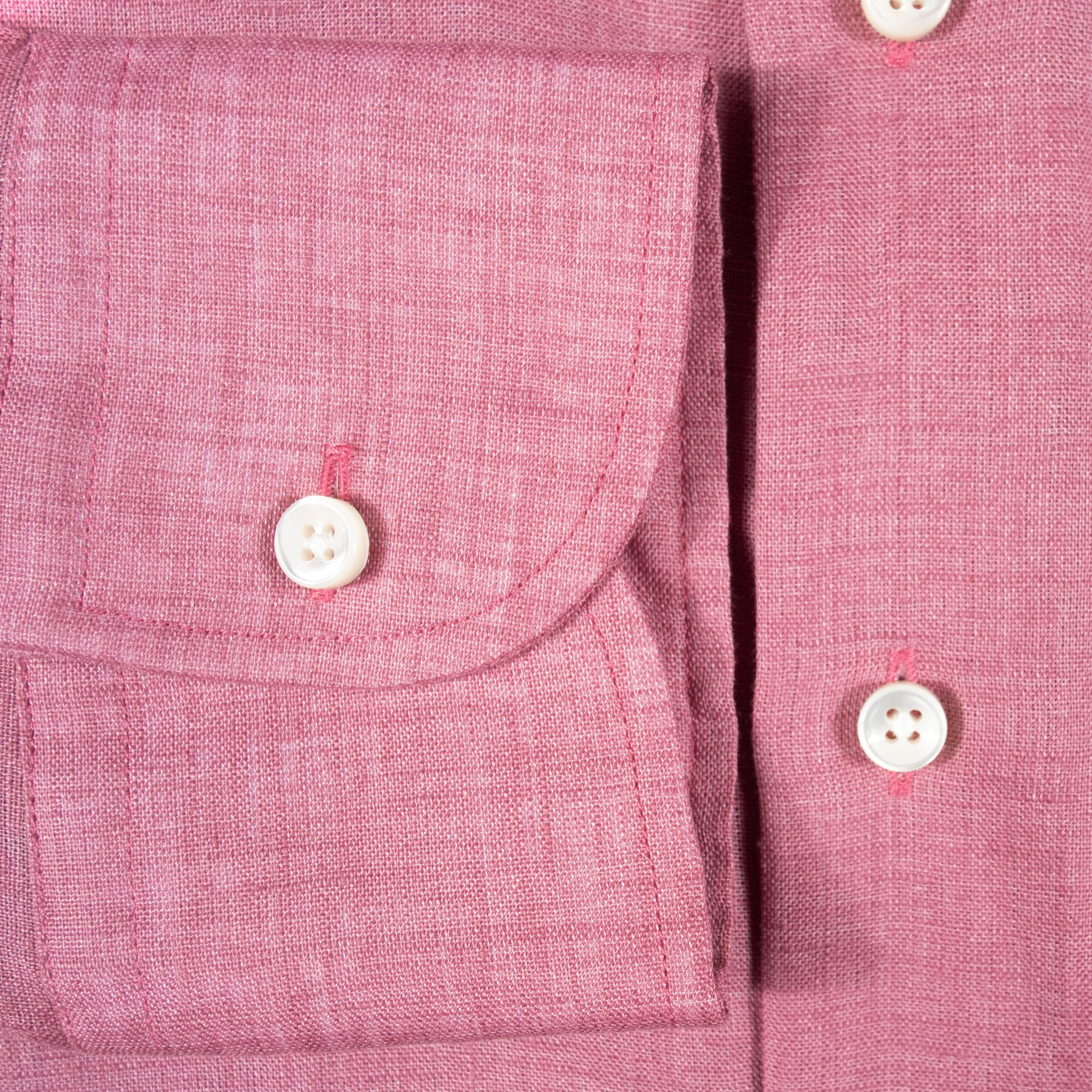 Pink Buttondown Linen Shirt Sz 44.5