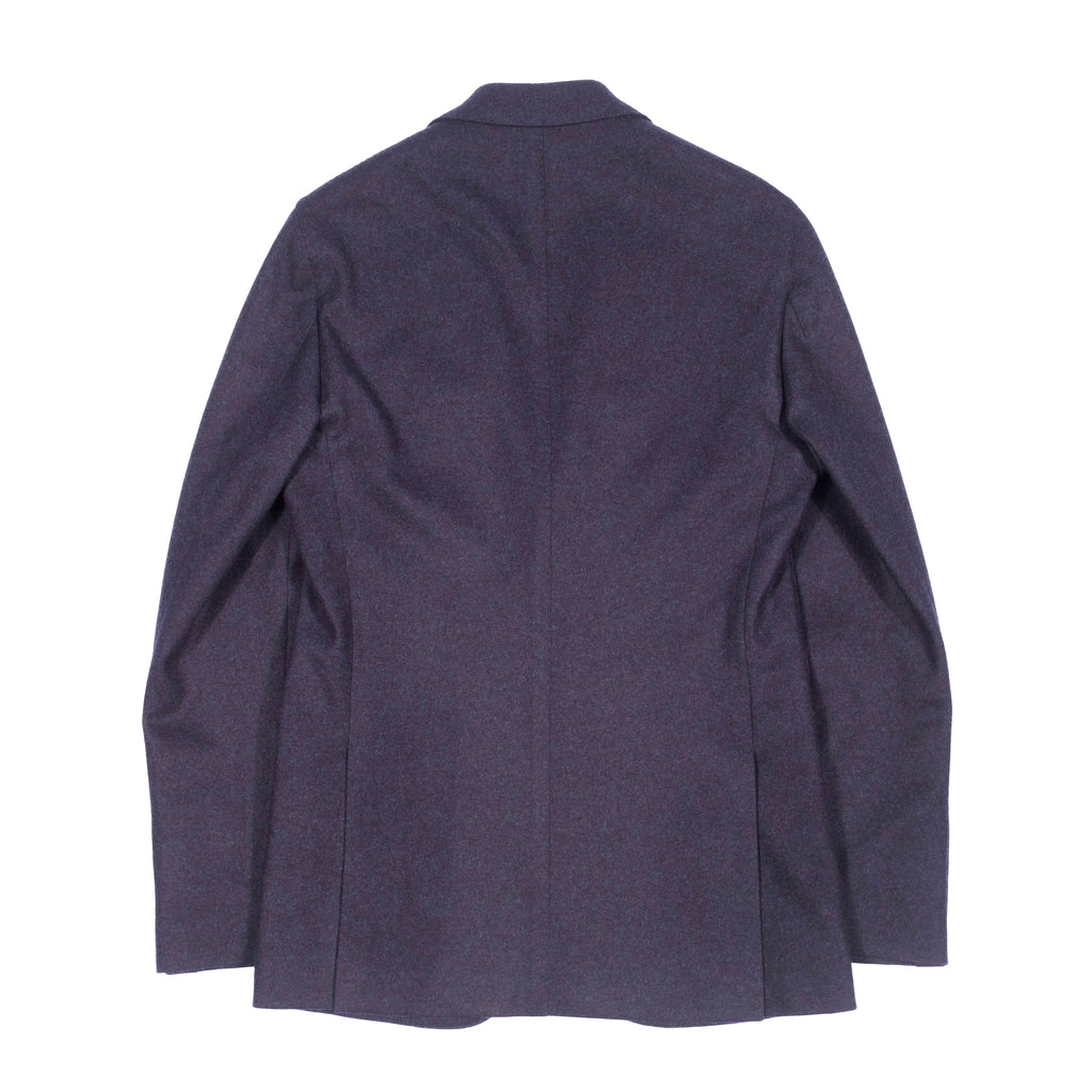 Neapolitan Hand Tailored Navy Drapers Flannel Peak Lapel Sport Coat Sz 48