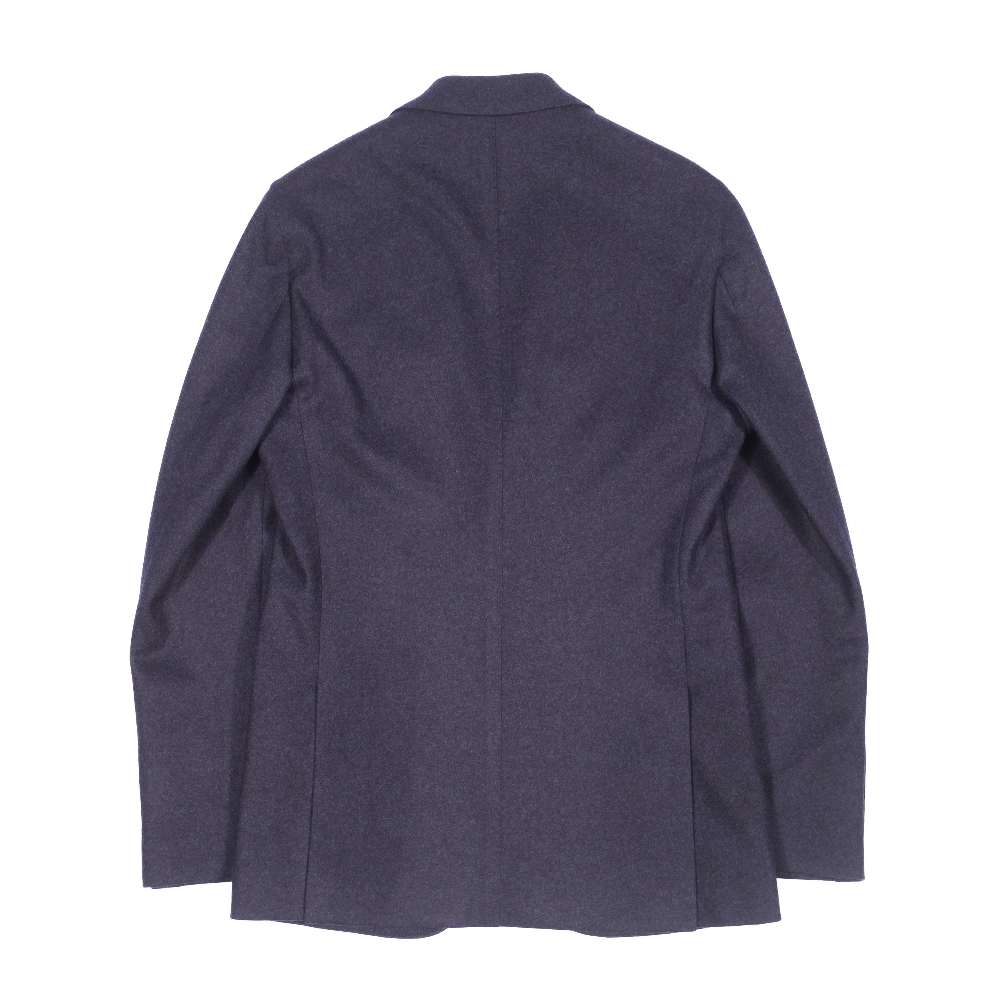 Neapolitan Hand Tailored Navy Drapers Flannel Peak Lapel Sport Coat Sz 48