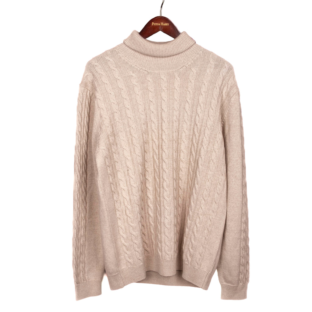 Off White Cable Knit Turtleneck