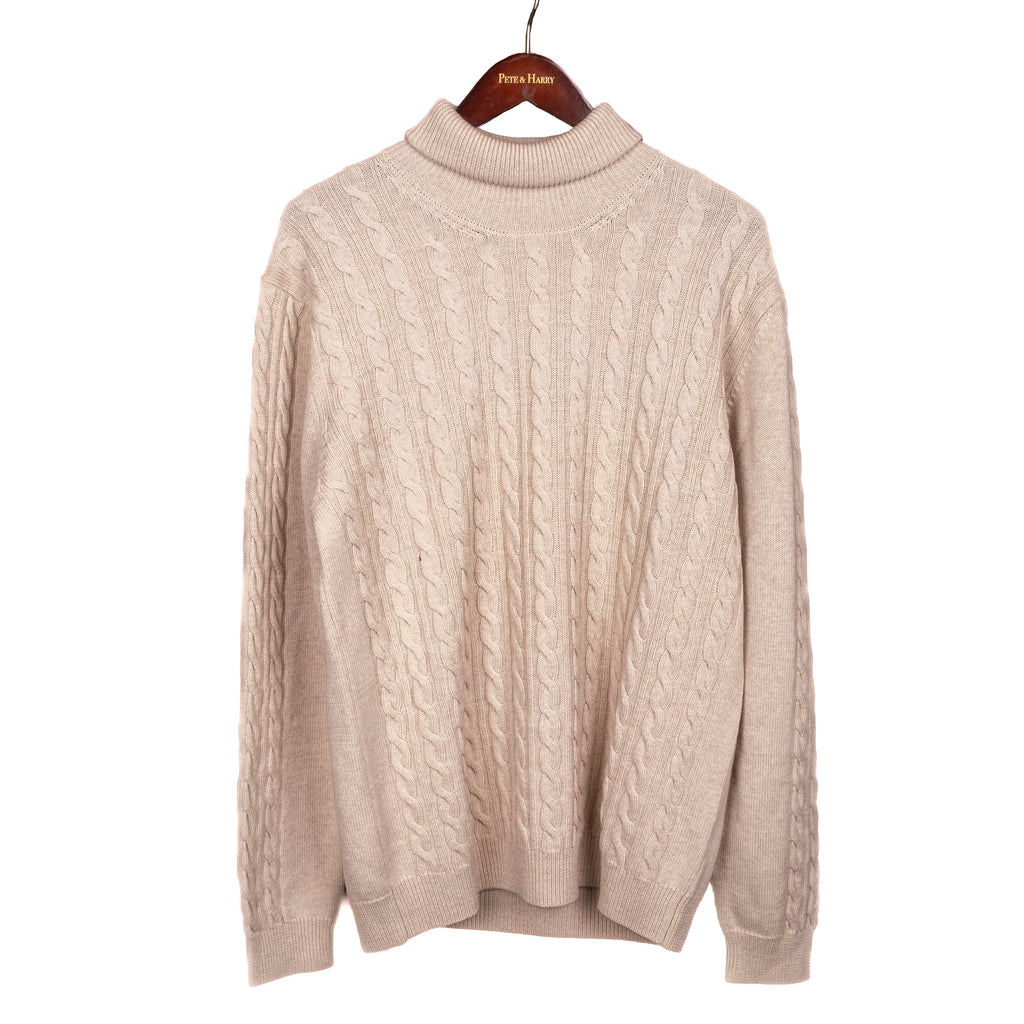 Off White Cable Knit Turtleneck