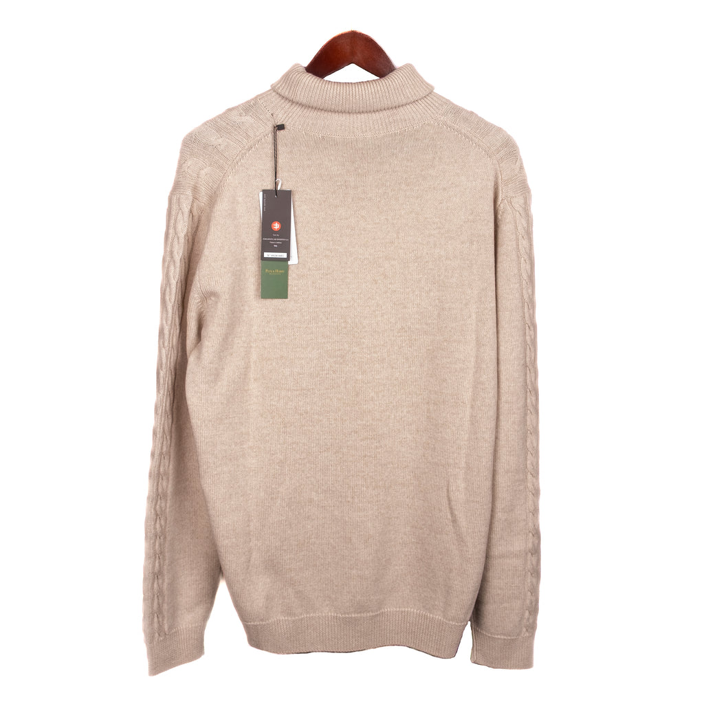 Off White Cable Knit Turtleneck